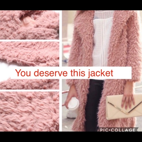 1 LEFT NEW Pink Shaggy Fur Jacket Cozy Classy - Picture 3 of 8
